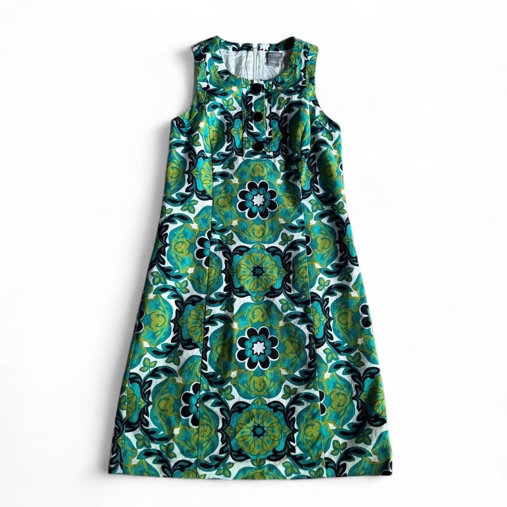 Groovy Boho Ann Taylor Green Floral Midi Dress